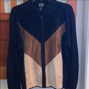 Designers Originals Studio Zip Up Women’s Sweater Color Block Sz L